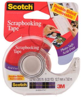 3M Scotch Scrapbooking Tape Double Sided Removable Acid Free Photo
