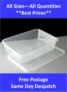 30 Plastic Containers Clear With Lids Microwave Food Safe Takeaway