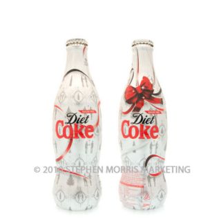 Coca Cola UK Christmas 2007 Diet Coke Red Bow glass bottle. Full and