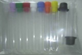 10 5ml 3 plastic test tubes 12 x75mm in 10 choices of caps lids plugs