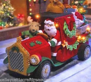Here Comes Santa Truck ~ 3D Felt Christmas Kit #86058 With Real Lights