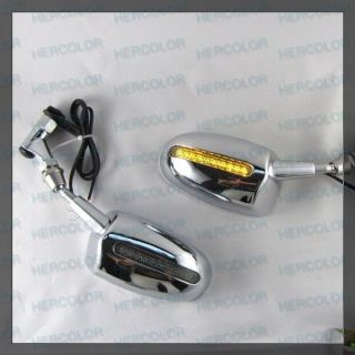 Universal LED Turn Signals Integrated Chrome Mirrors