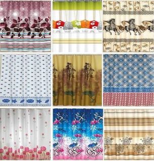 Funky Fabric Shower Curtains Extra Long   W180 x L200 cm Hooks