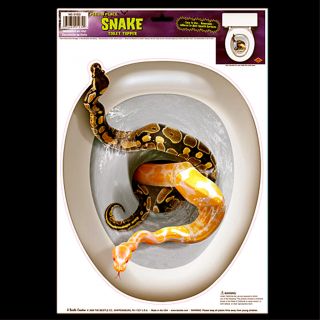 Gothic Halloween Prop~SNAKE TOILET TOPPER~Tattoo Cling Decal Bathroom