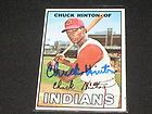 CHUCK HINTON SIGNED AUTOGRAPHED 1967 TOPPS CARD INDIANS