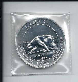 2013 Canadian Silver Coin 1.5 oz Polar Bear .9999 silver 8 dollar face