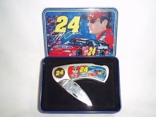 JEFF GORDON #24 NASCAR COLLECTABLE KNIFE STAINLESS STEEL BLADE WITH