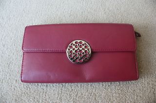 NWT Coach F46148 Beet Red Leather Alexandra Slim Envelope Wallet