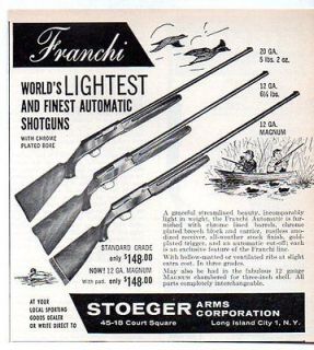 Vintage Ad Franchi Automatic Shotguns Stoeger Arms Long Island City,NY