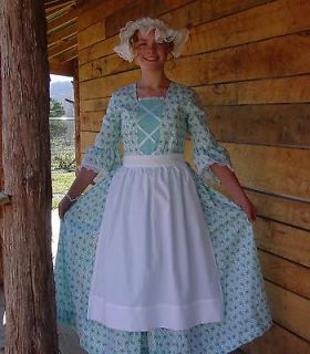 NEW Handmade Historical Costume Colonial Girl Dress ~Turquoise Day