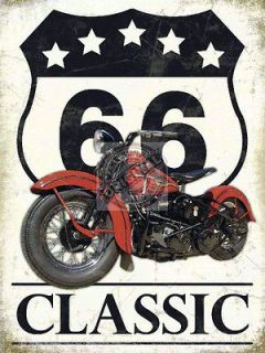 ROUTE 66 SHIELD CLASSIC HARLEY VINTAGE OLD STYLE MOTOR BIKE METAL WALL