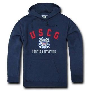 US Coast Guard USCG Military Emblem Pullover Sweatshirt Hoodie Hoody M