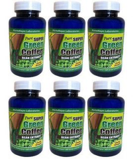 PURE SUPER GREEN COFFEE BEAN EXTRACT WEIGHT LOSS 6 MONTHS SUPPLY NEW