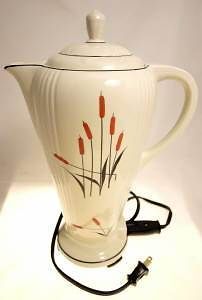Hall   Westinghouse   Cat Tail   Betty Electric Percolator Coffee Pot