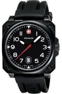 Wenger AeroGraph Cockpit PVD Black Dial Black Strap 100M Swiss Watch