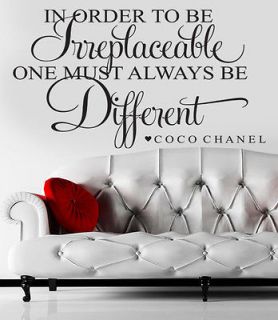 Coco Chanel Quote Vinyl Wall Decal Lettering BE AMUSING bedroom home