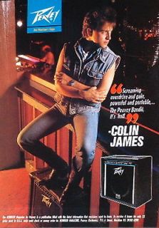 1991 Colin James uses a Peavey Bandit guitar amplifier photo print Ad