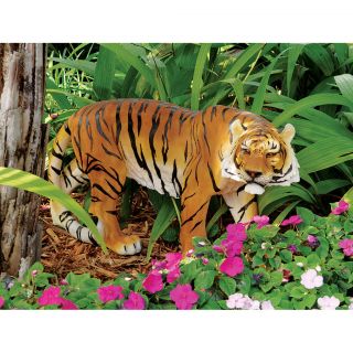 Fierce Tiger Garden Sculpture Exotic Feline Cat Statue