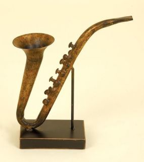Saxophone Music Lover Metal Table Top Art Sculpture Blues Sax Statue
