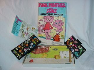Vintage 1984 COLORFORMS PLAY SET Pink Panther and Sons Game Toy puzzle