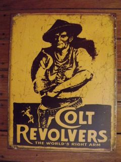 COLT REVOLVERS ~ Metal Sign Man Cave Bar ~ .38 .44 44 .45 1873