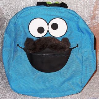 Sesame Street COOKIE MONSTER with Mustache Child Size BACKPACK