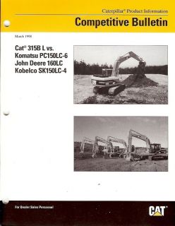Equipment Brochure   Caterpillar   315B L   Vs   John Deere 160LC et