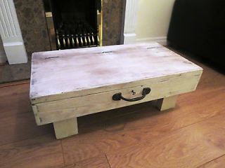 Shabby Chic Restored Tool Box Coffee Table.Retro,Limed Trunk.Chest,Old