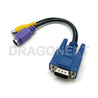 VIDEO ADAPTER CONVERTER CABLE PC LAPTOP VGA TO TV RCA