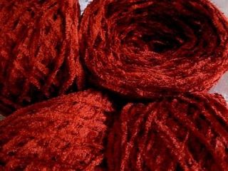 TOMATO RED Soft Acrylic Chenille Worsted wt.Yarn 1000 ypp 4sk 1 lb