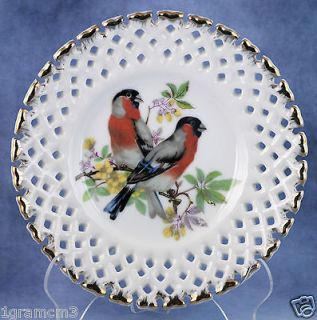 Vintage Porcelain Decorative Lattice Orioles Bird Collectors Plate 6