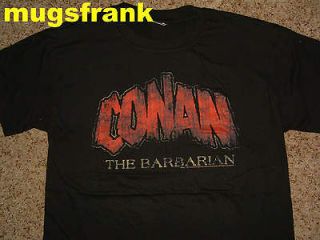 Conan the Barbarian Movie Distressed Logo Black T Shirt