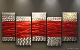 Metal Wall Art Contemporary Abstract Modern Sculpture 5 Panels HUGE