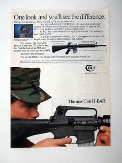 Colt AR 15 H BAR .223 223 Cal Target Rifle 1987 print Ad advertisement