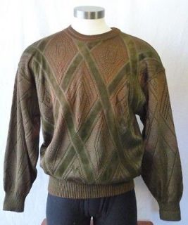 Cotacachi Ecuador Pom Peii Leather Harmony Artsy Fall Vtg Sweater~Men