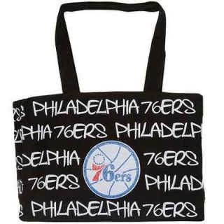 Philadelphia 76ers Ladies Medium Tote Bag   Black