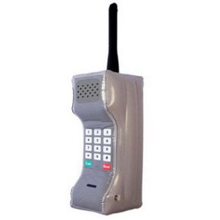 Giant Inflatable 80s Retro Silver Brick Style Mobile Phone Fancy Dress