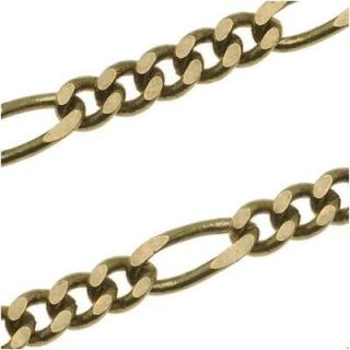 Antiqued Brass Figaro Chain 9X4mm Bulk By The Foot