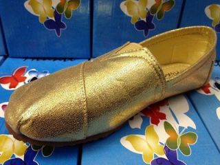 Avanti ZELDA GOLD Slip On Closed Toe Flat Loafer Metallic Shimmer Shoe
