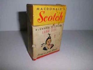 Vintage MACDONALDS SCOTCH Blended Filters paper Cigarette Package