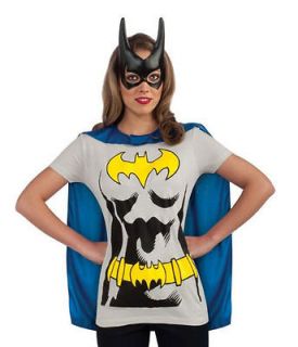Batgirl Adult Costume Kit Size M Medium T Shirt Cape Mask NEW Batman