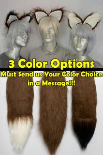 Chocolate Brown Furry Fox Tail and/or Ears Cosplay Accessories