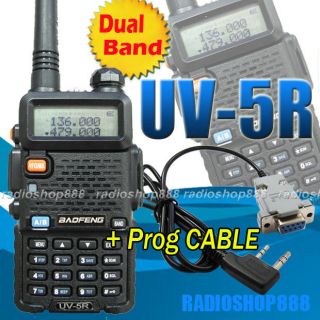 Free Prog Cable + software CD + UV 5R BAOFENG Dual Feq UHF/VHF Radio