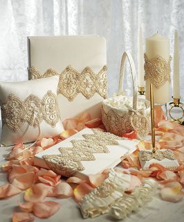 Wedding BEVERLY CLARK LUXE Guest Book, Pen,Ring Pillow,Flower Basket