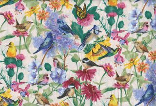 Birds Hummingbirds Butterfly country kitchen cotton fabric curtain