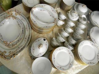 Guerin Limoges dinnerware service for 12   ca 1900 to 1932   FREE