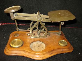 Antique Brass Post Office Balance Beam Letter Scales Day & Co