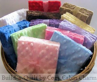 12 6.5 Minky Dot Quilt Fabric Squares ~ Select a Color