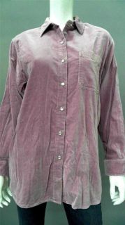 Crossroads Ladies Womens S Velour Collared Button Down Top Lilac