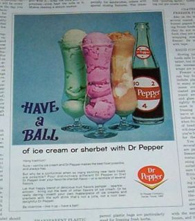 1966 ad Dr Pepper soda pop   ice cream float PRINT AD